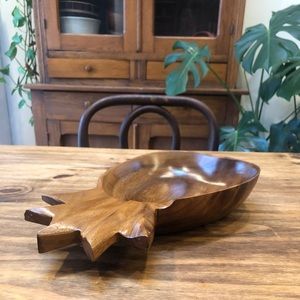 Vintage Koa Wood Pineapple Serving Bowl